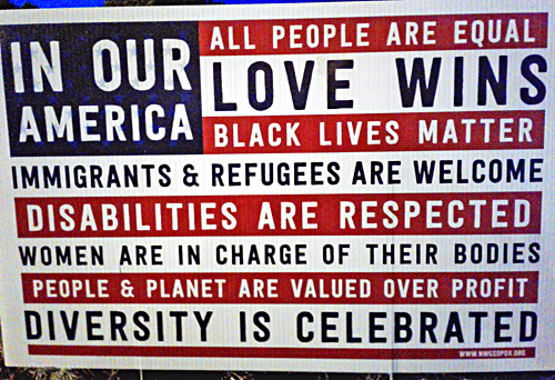 Sign: ''In Our America''